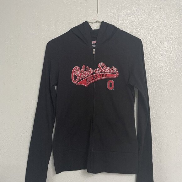 Womens Size Small Ohio State Buckeyes Hoodie Zip Up Long Sleeve 100% Cotton (U5) - Picture 2 of 5